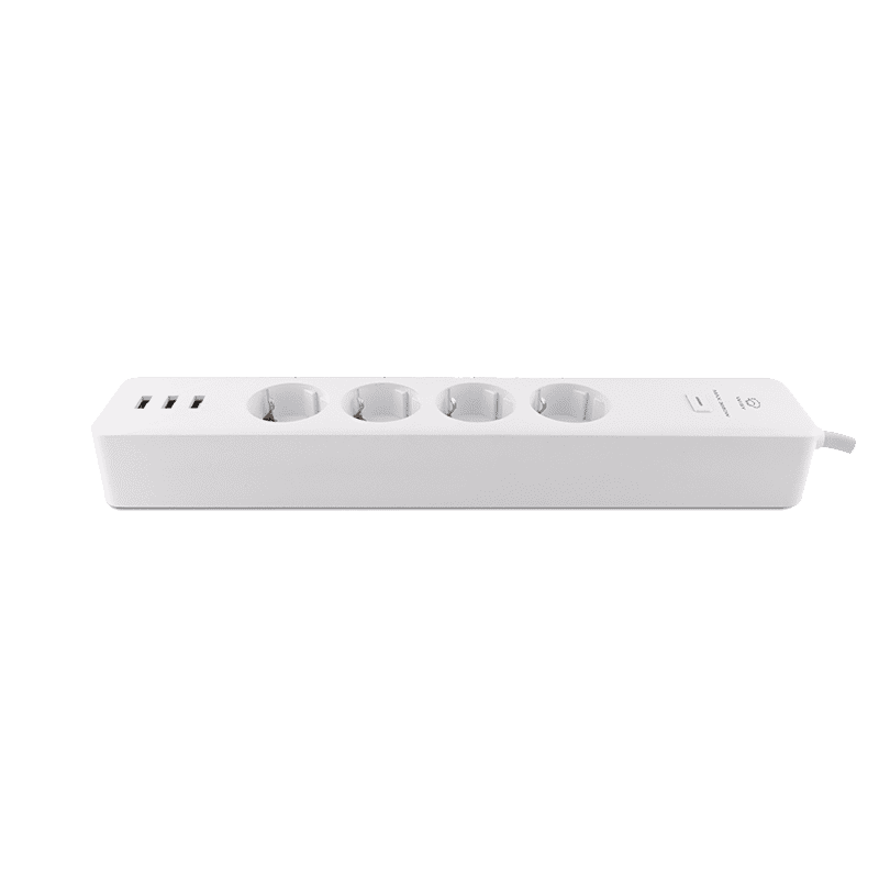 Smart ciabatta with 4 sockets and 3 USB ports compatible with Google and Alexa