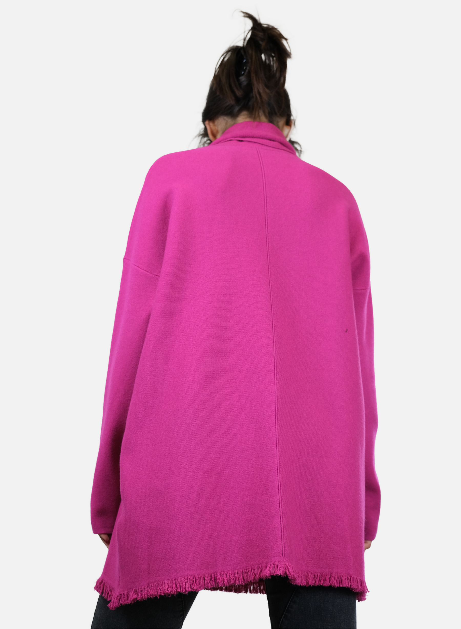 Maglia A Tunica Da Donna Calda A Collo Alto Con Frange