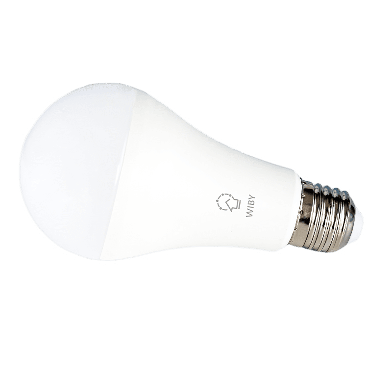 Intelligent 12W light bulb of 1320 dimmable lumen with application compatible with Google and Alexa