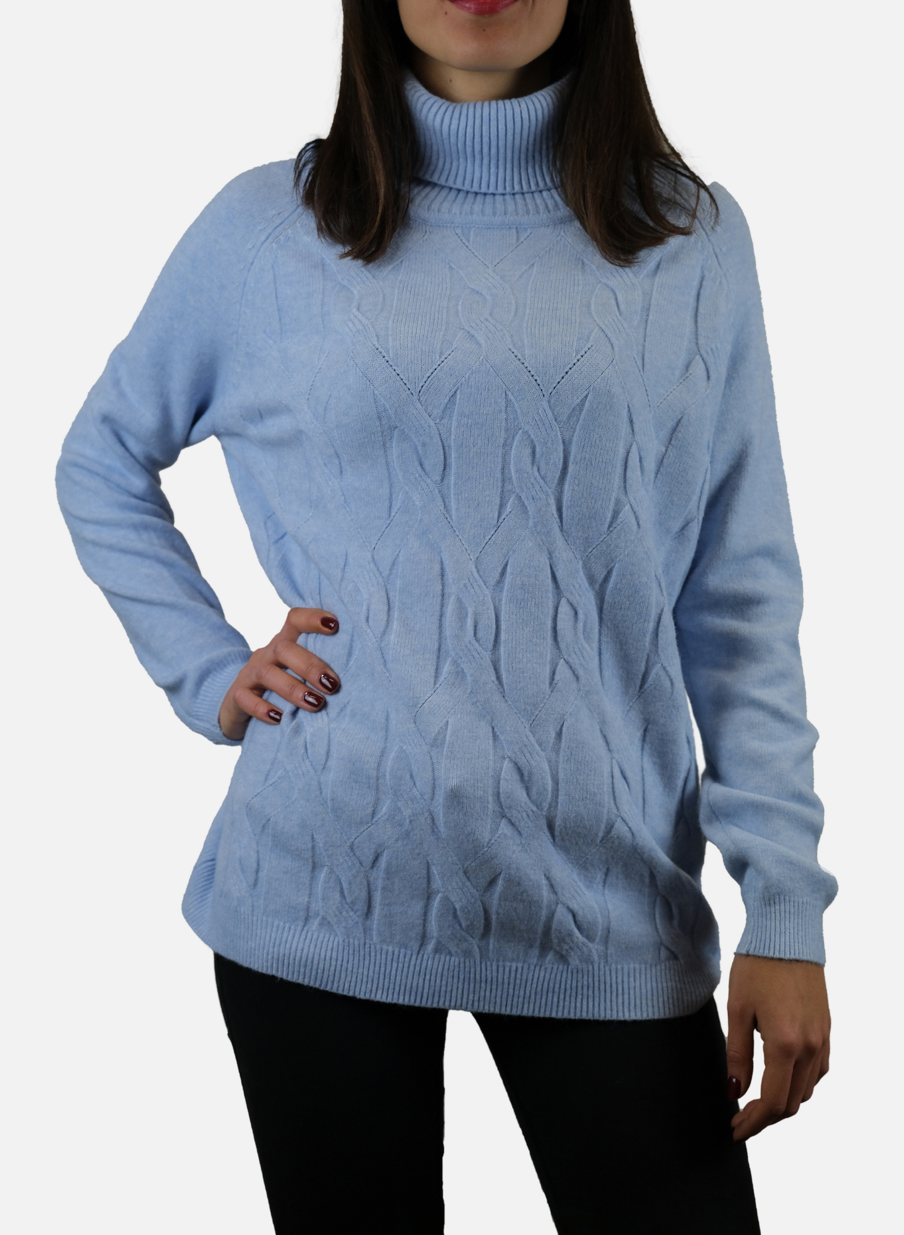 Maglione Da Donna A Collo Alto Con Dettaglio Intrecciato