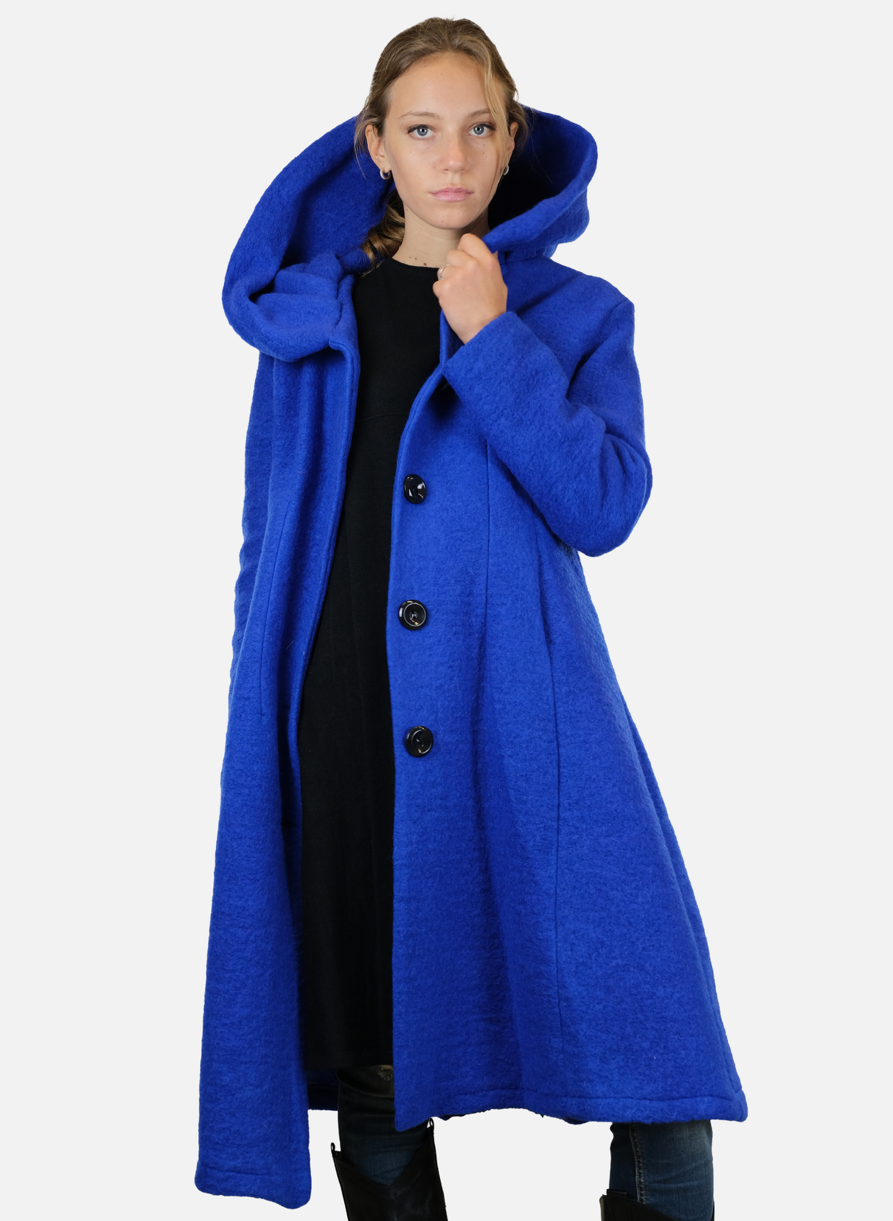 Cappotto Classico Lungo Con Cappuccio