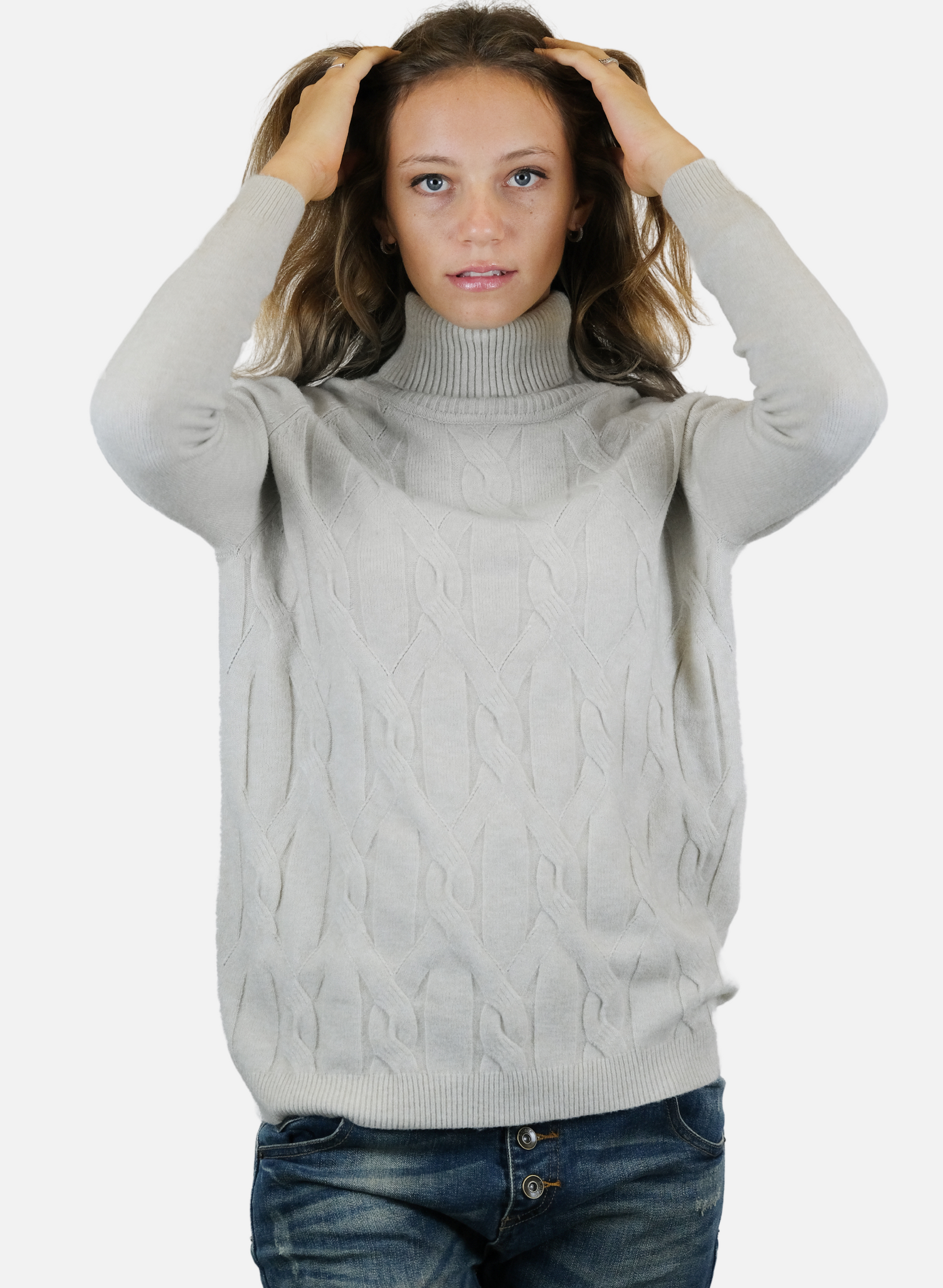 Maglione Da Donna A Collo Alto Con Dettaglio Intrecciato