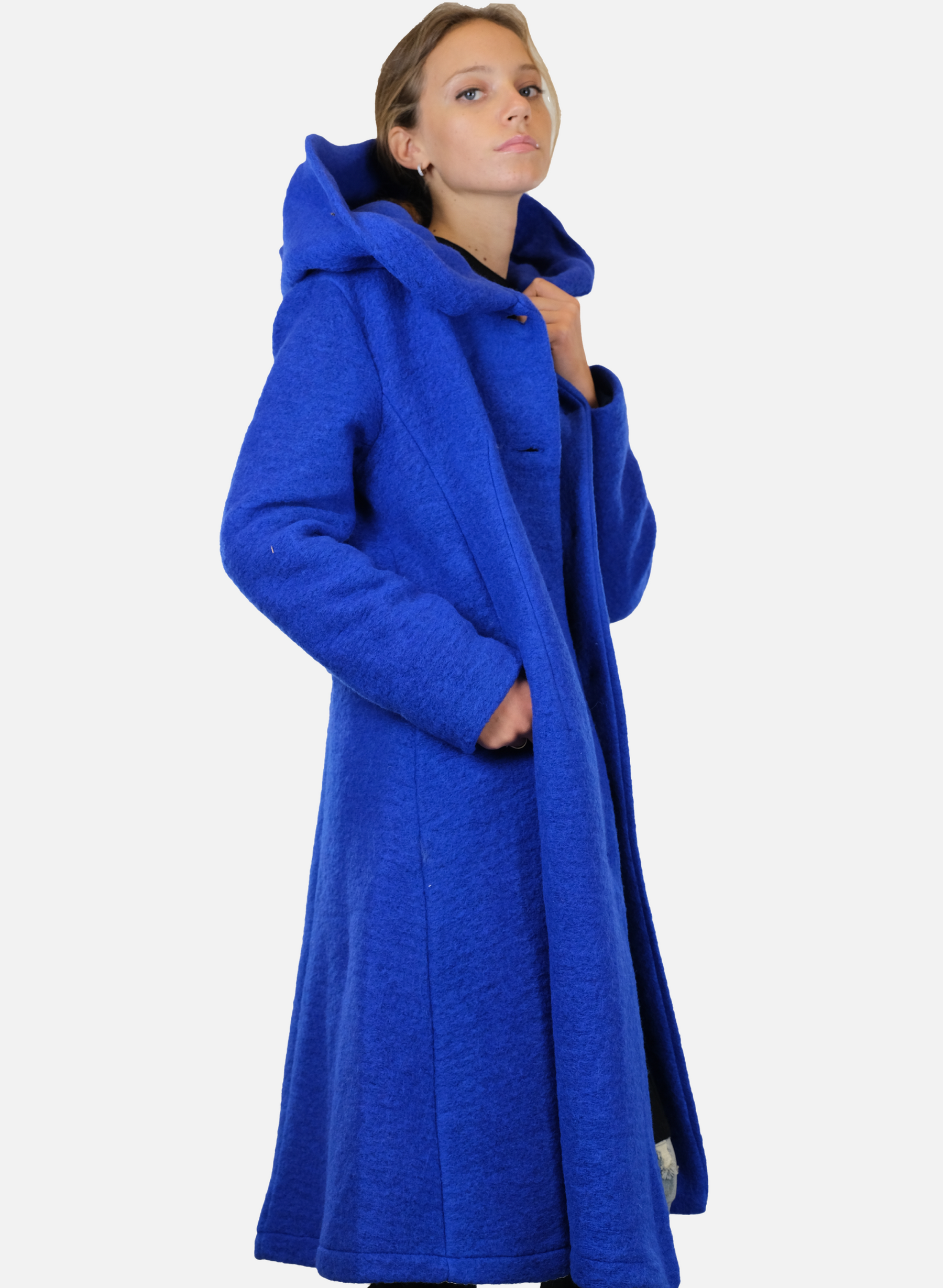 Cappotto Classico Lungo Con Cappuccio