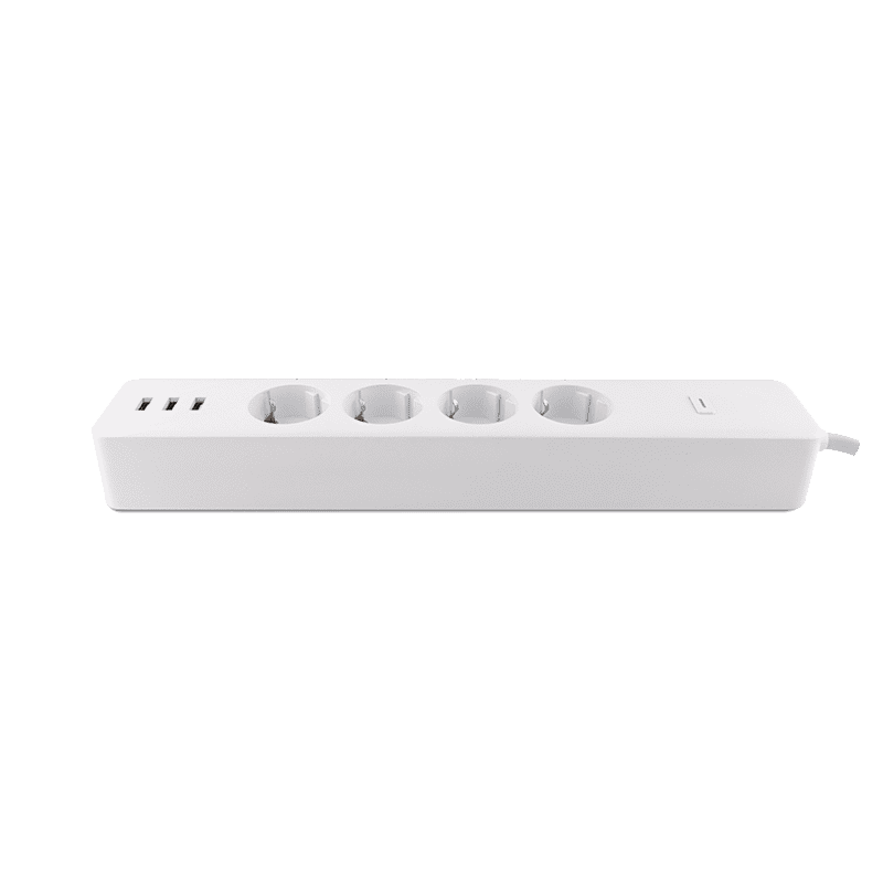 Smart ciabatta with 4 sockets and 3 USB ports compatible with Google and Alexa