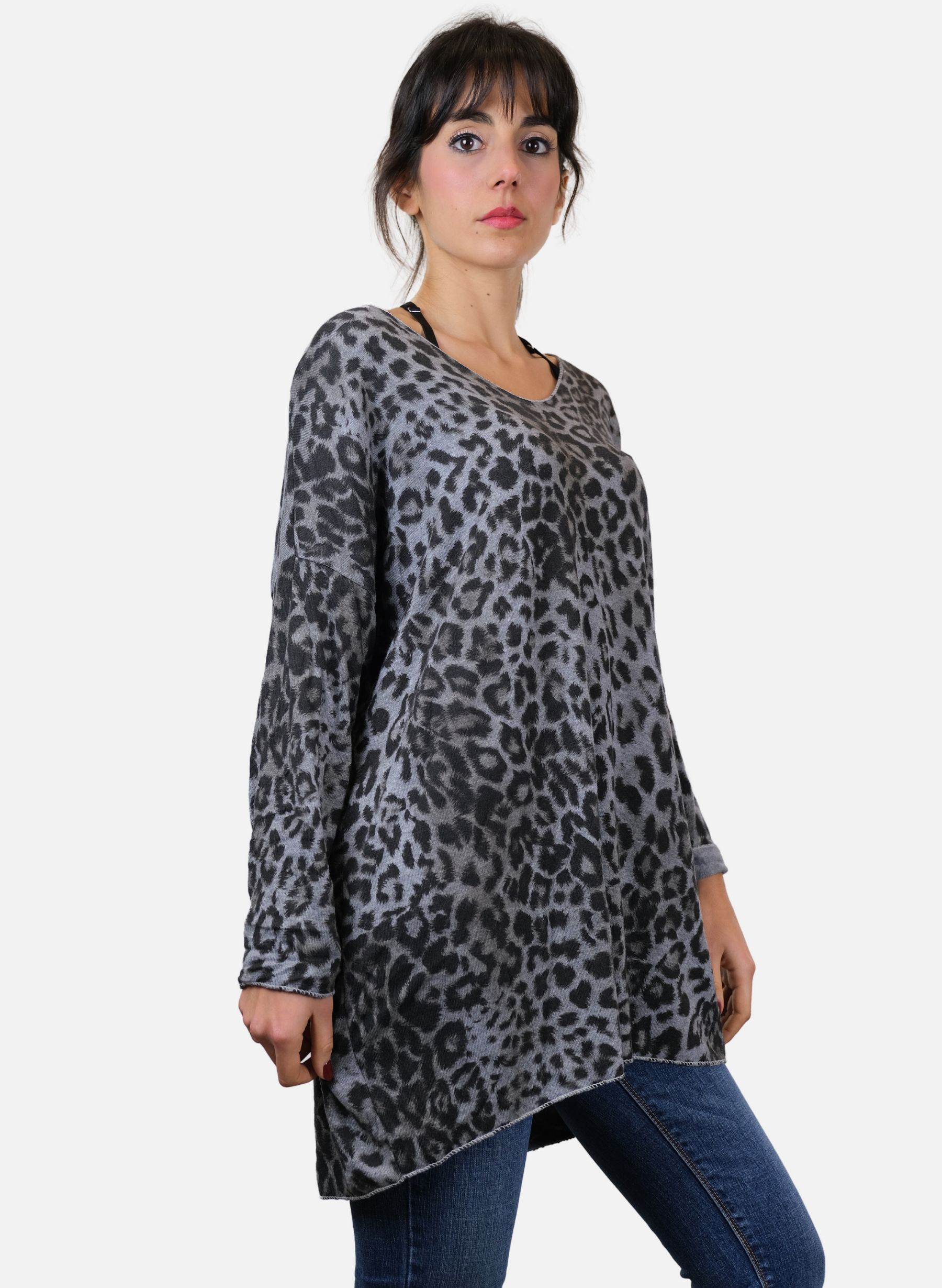 Maglia Da Donna Lunga Leopardata