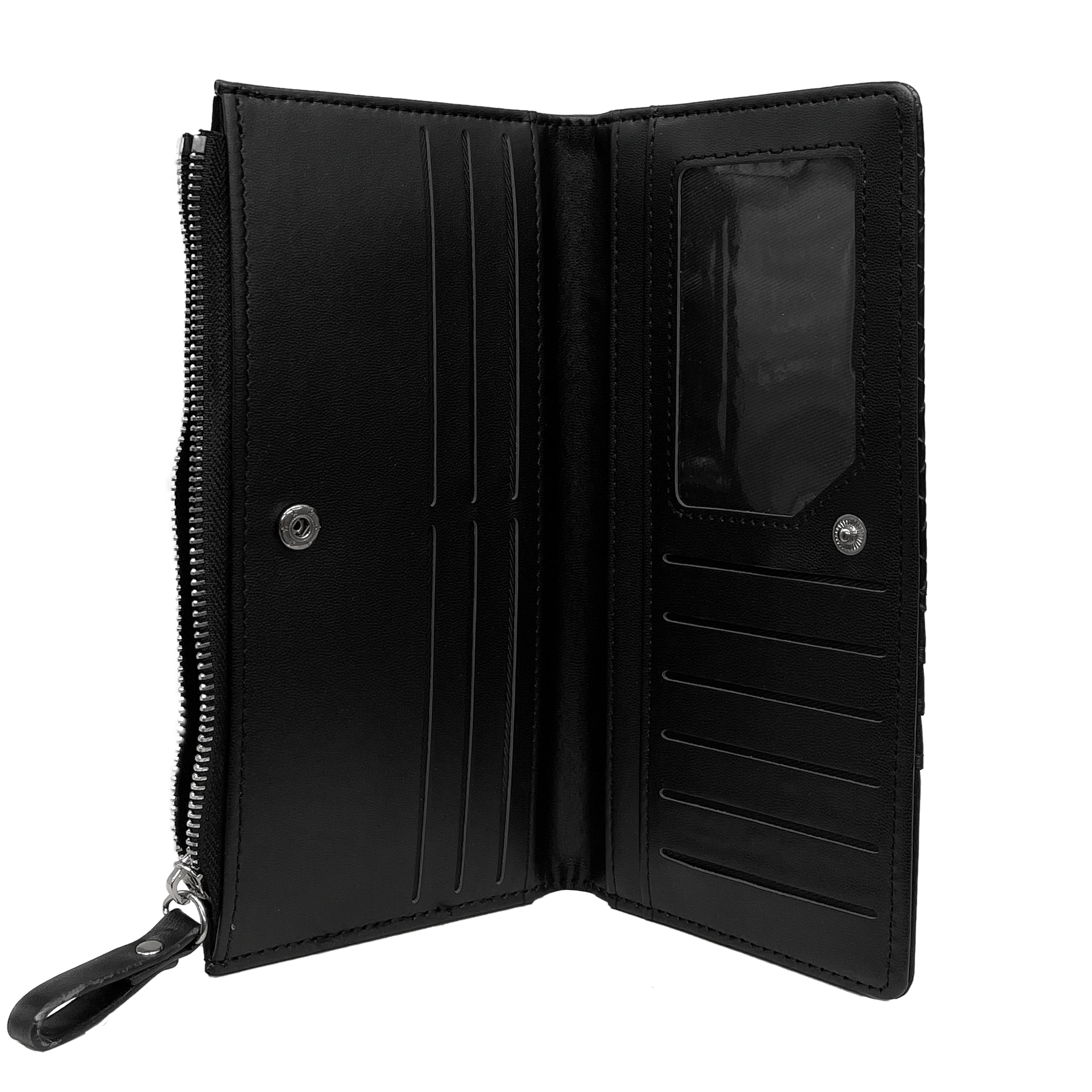 Portefeuille féminin en cuir PU entrelacé avec Zip 19x20x2cm