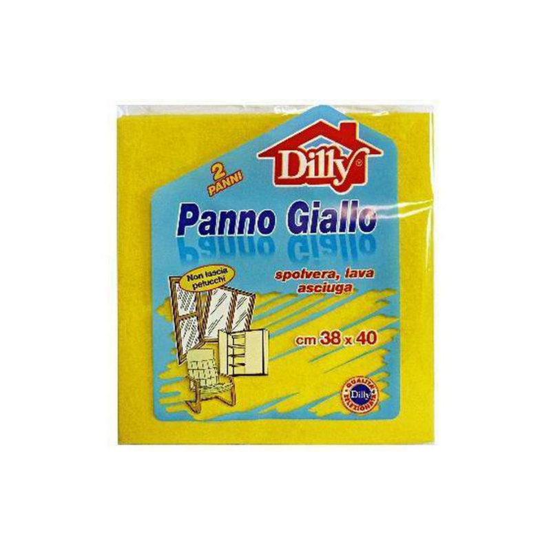 Dilly Panno Giallo 2 Pz 38 X40 Cm Asciugamani lavabili o monouso