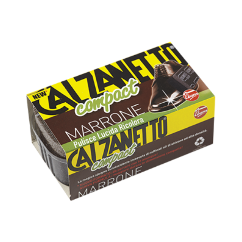 Calzonetto Compact Marrone Lucidascarpe - Pulisce Lucida E Ricolora Lucidascarpe
