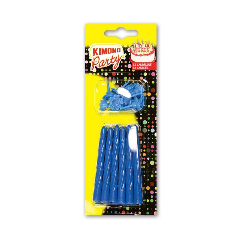 Kimono Candeline Compleanno 12Pz Azzurre Candeline