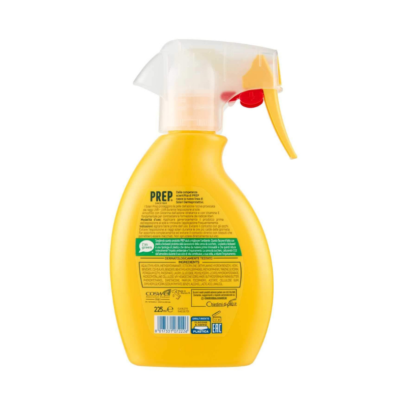 Prep Latte Solare Spray Dermoprotettivo 50SPF 225ml Filtri solari