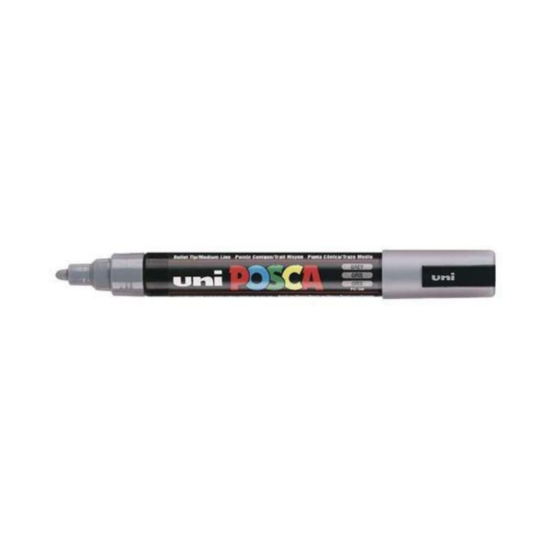 Uni Posca Pen Marcatore Pc5m Punta Media 1,8-2,5Mm Grigio Marcatori punta tonda Unicarto.com