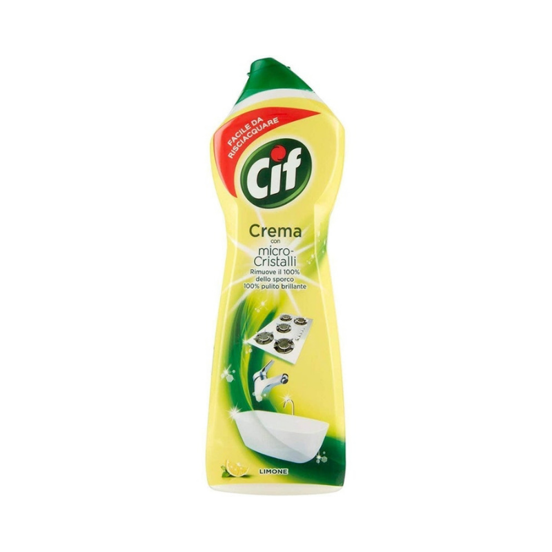 Cif Crema Con Microcristalli Detergente Bagno E Cucina 750 Ml Limone