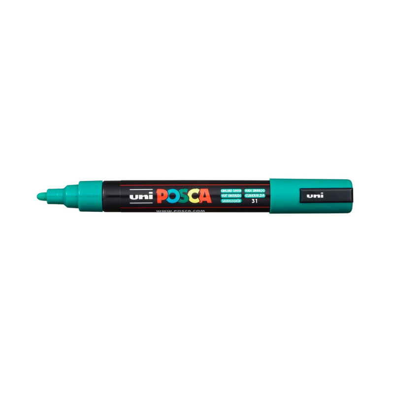 Uni Posca Pen Marcatore Pc5m Punta Media 1,8-2,5Mm Verde Smeraldo Marcatori punta tonda Unicarto.com