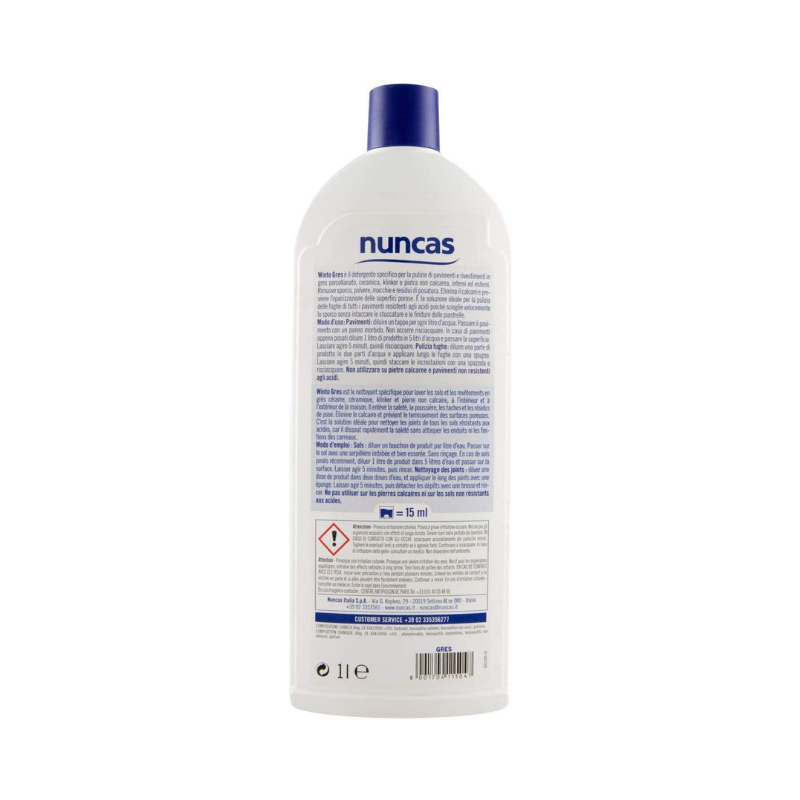 Nuncas Winto Detergente Acido Per Gres Porcellanato e Pietra 1000Ml Lavapavimenti