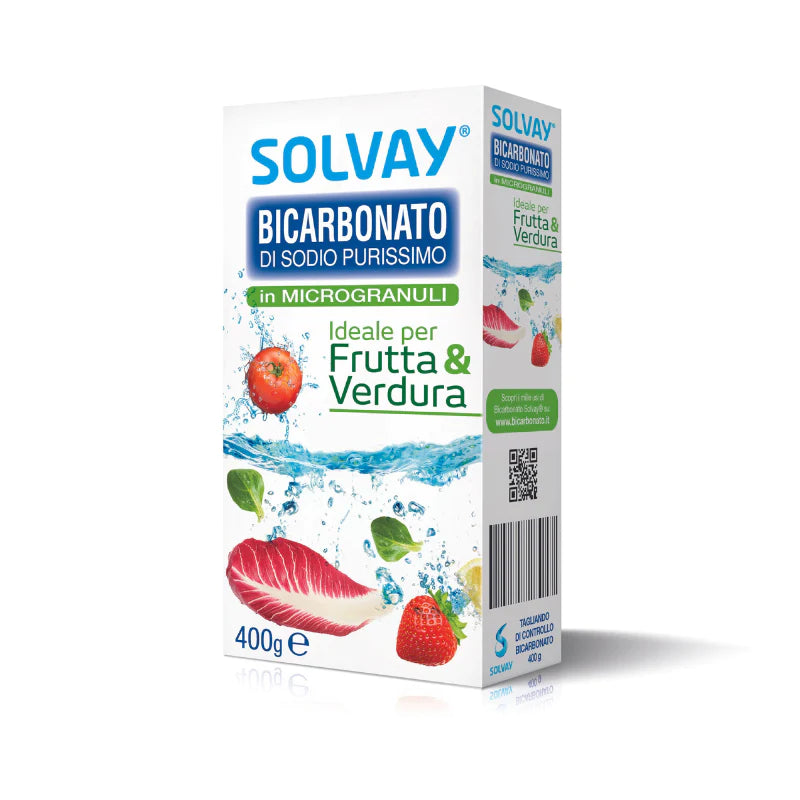 Solvay Bicarbonato Di Sodio Microgranuli Alimentare 400 Gr Bicarbonato di sodio