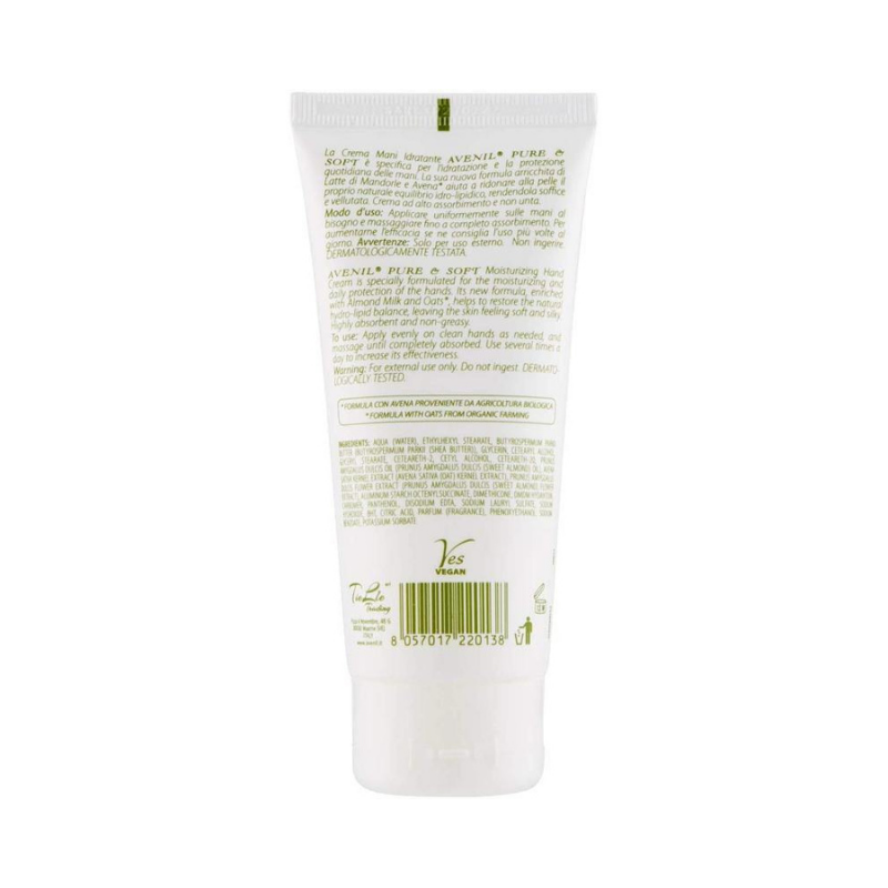 Avenil Pure & Soft Crema Mani Idratante Latte di Mandorle 100 Ml Lozione