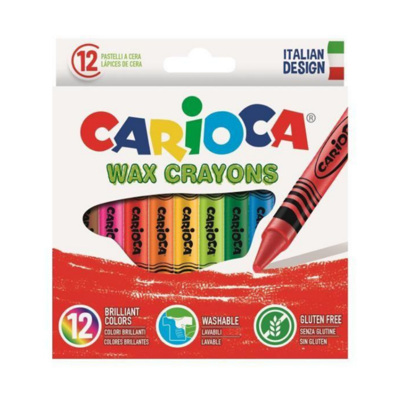 Carioca - Pastelli A Cera Lavabili 12 Colori Assortiti Pastelli a cera Unicarto.com