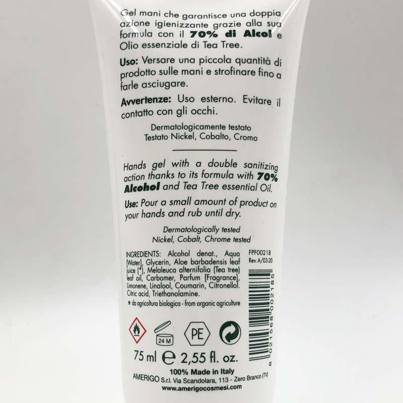 Amerigo Gel igienizzante Mani 70%Alcol 75Ml Igienizzanti per mani