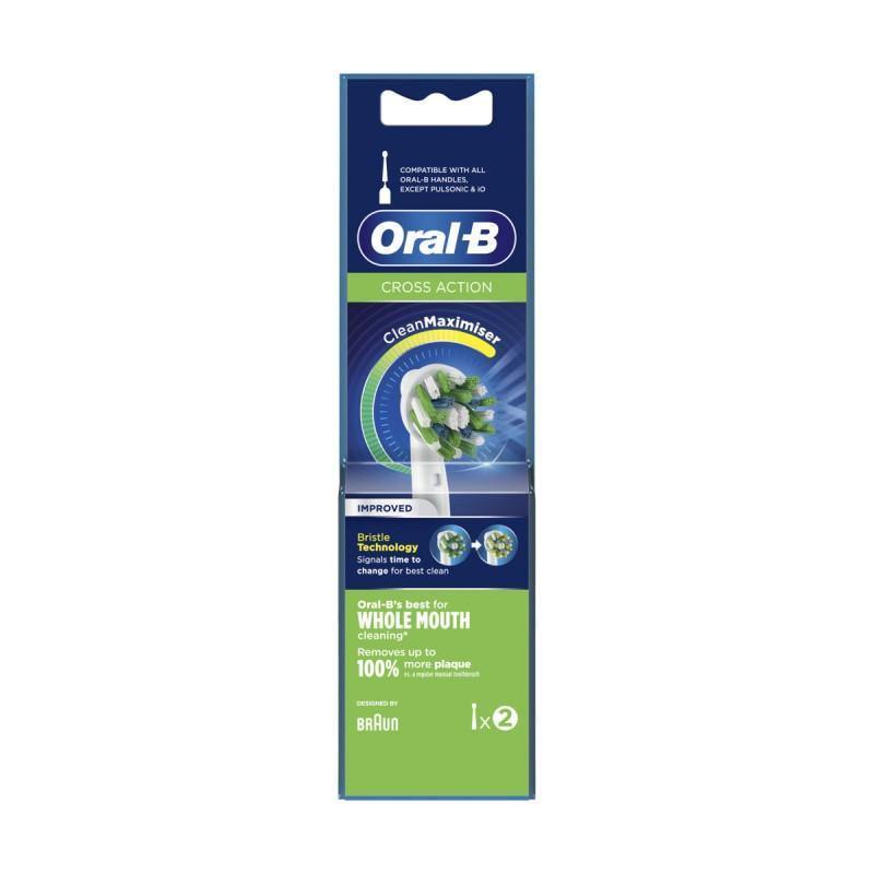 Oral-B CrossAction CleanMaximiser Testine Ricambio Spazzolino Elettrico Ricaricabile 2 Refills