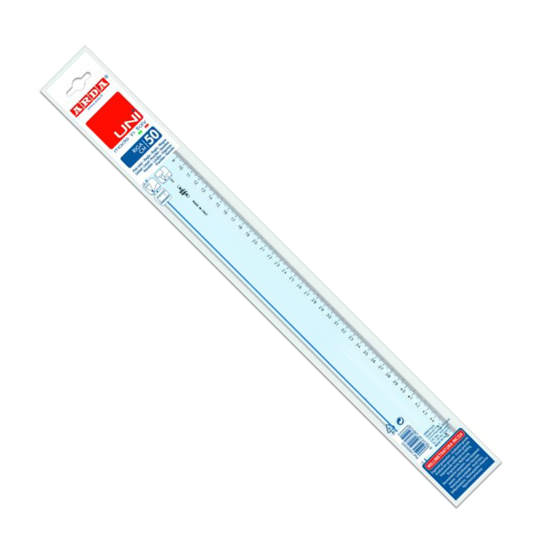 UNI - Riga Da 50cm A Graduazione Verticale Con Smusso e Tirachina Righe in plastica Unicarto.com