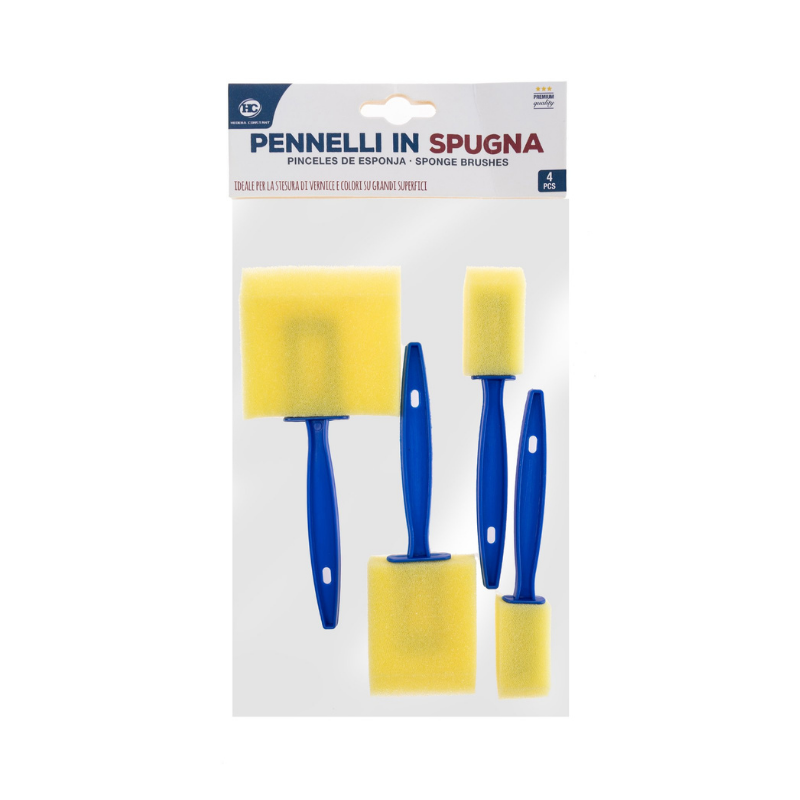 Unicarto - Set 4 Pennelli In Spugna Per Pittura Pennelli in spugna Unicarto.com