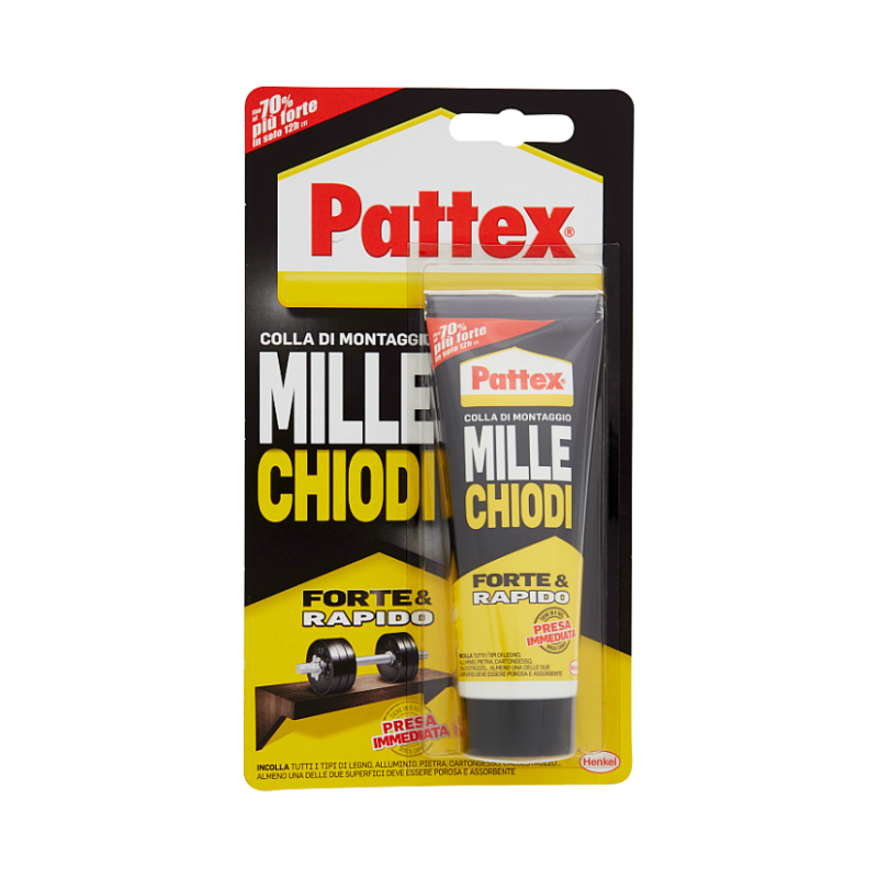 Pattex Forte & Rapido - Colla Millechiodi Adesivo Per Montaggio Ai Polimeri - 100 G Adesivi colla per montaggio Unicarto.com