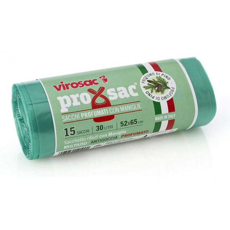 Virosac Proxsac Sacchi Profumati Con Bretelle 52X65Cm - 15 Sacchi Sacchetti spazzatura
