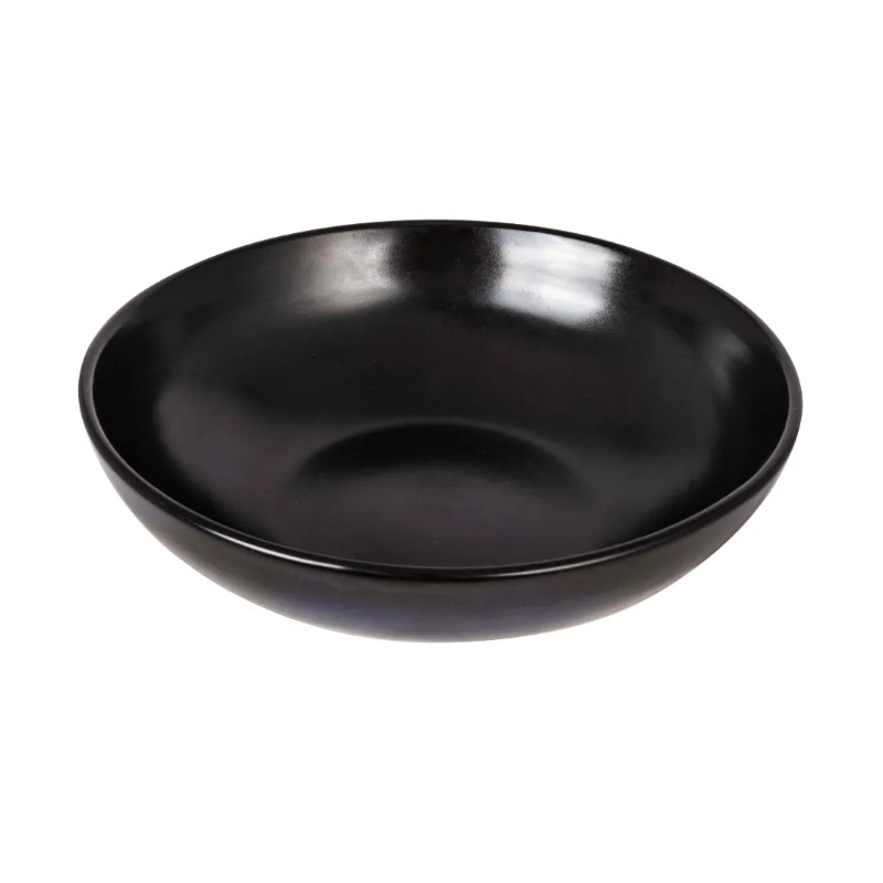 Black ceramic background plate 20.32 cm diameter