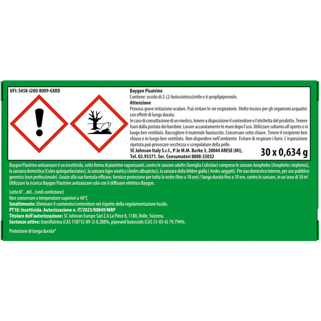 Baygon insecticide bloedplaatjes 30 pc's