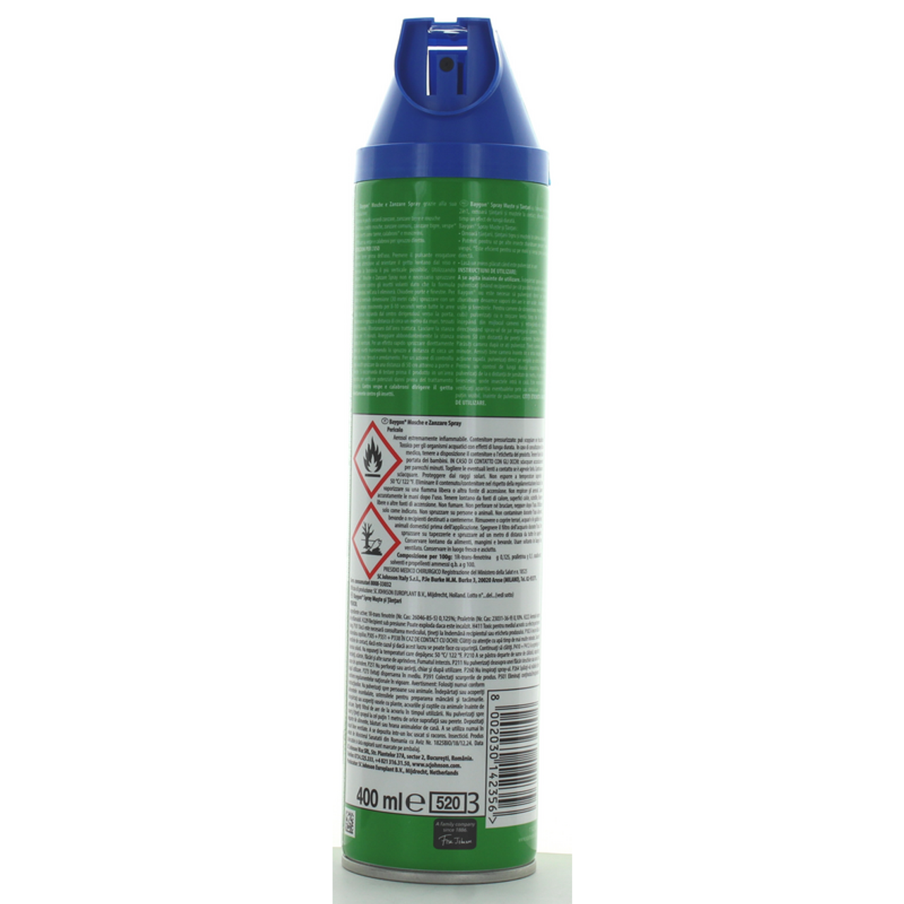 „Baygon Blue Insecticide“ purškimo musės ir uodai 400 ml