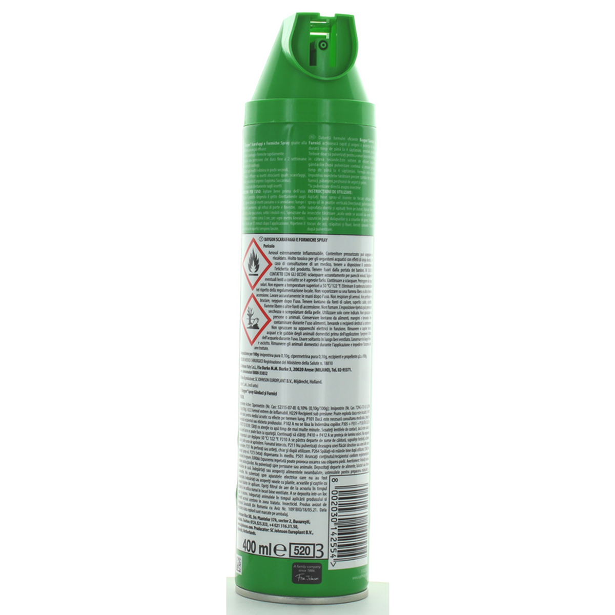 Baygon Verde Insetticida Spray Scarafaggi E Formiche 400 ml