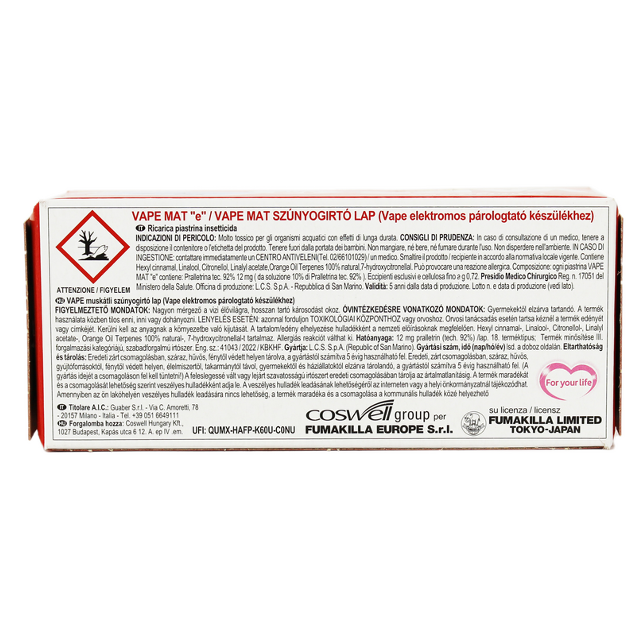 Insektizid Vape Classic Anti -Zanzara -Thrombozyten 30 PCs