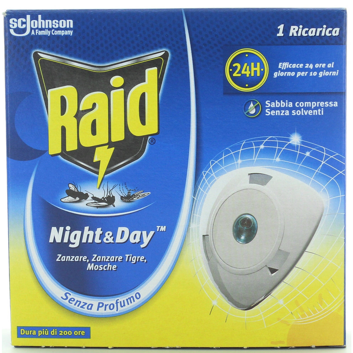 Raid Night & Day Insecticide Reload for Electric Diffuter Tiger Mosquito and Municipality