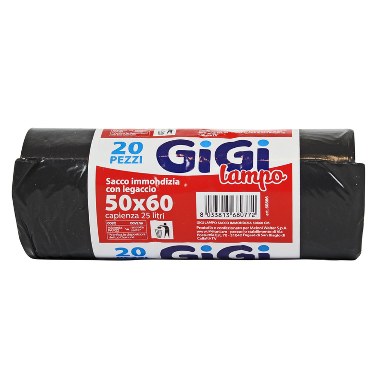 Gigi Lampo Sacchi Sacchie 50x60 Black Rollery 20 ks