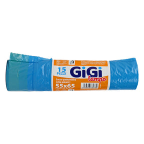 Gigi Lampo Sacchi Dustbin 55x65 Azzurri με λαβή 15 τεμ.