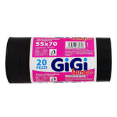 Gigi Lampo Sacchi Dustbin 55x70 Zwart in Roll 20 PCS