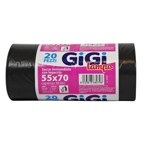 Gigi lampo sacchi empojamento 55x70 preto em roll 20 pcs