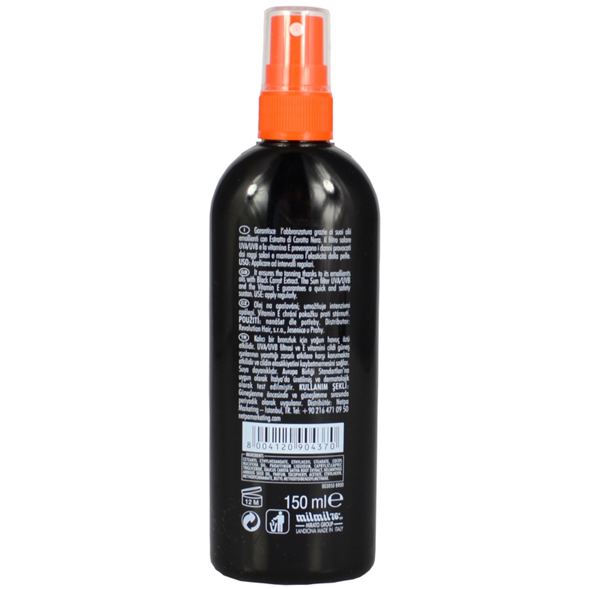 DeLice Solaire Tanning Oil Spray Black Marchewka 150 ml