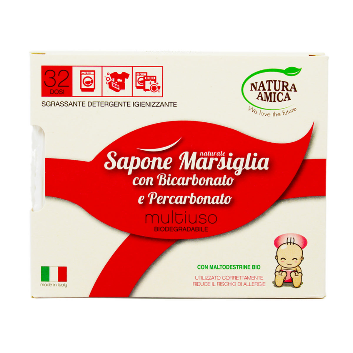 Nature Amica Marseille Seife und 100% biologisch abbaubare ökoderesive 400 g Multi -Use -Bicarbonat