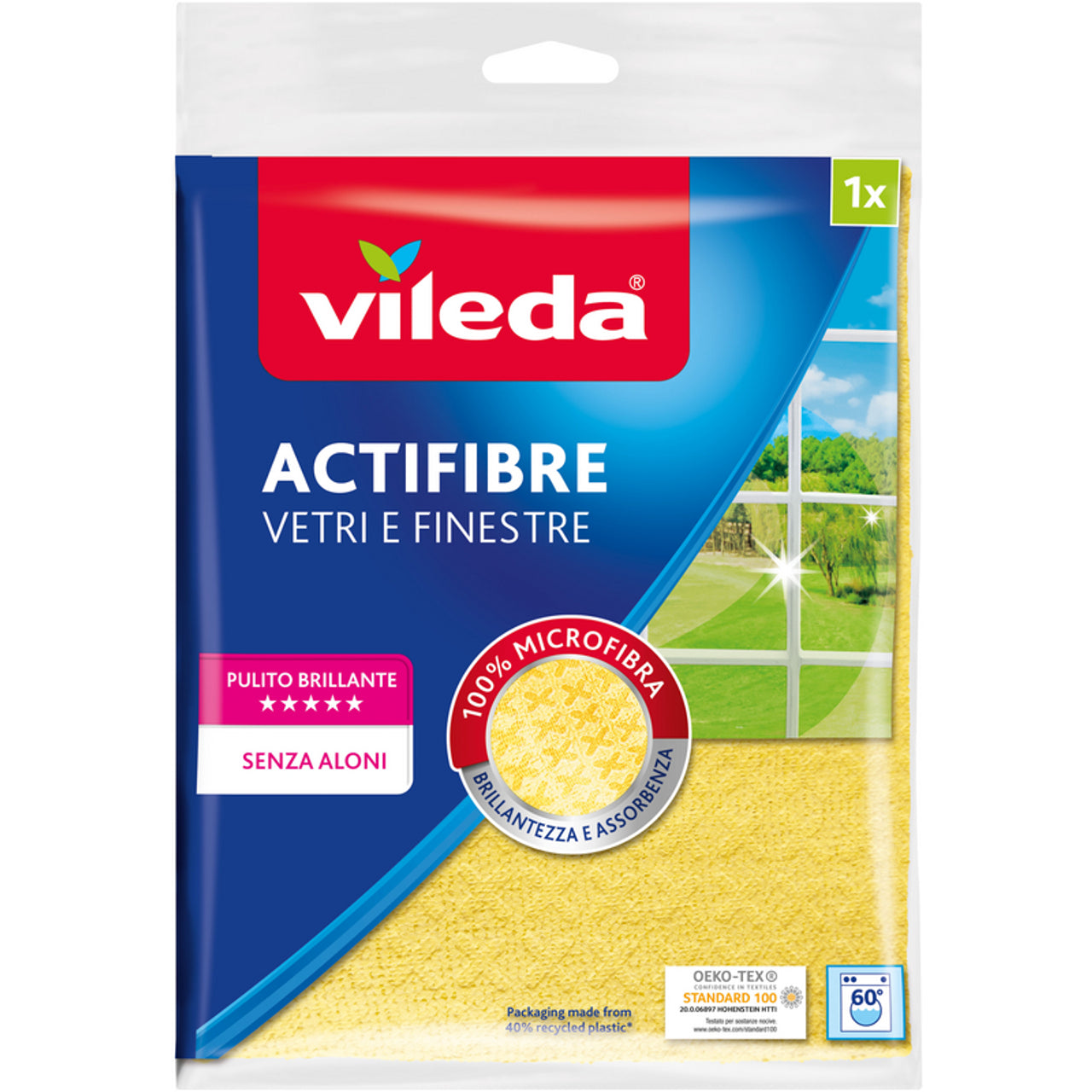 Vileda Actifibre -Stoff für Glas und Fenster