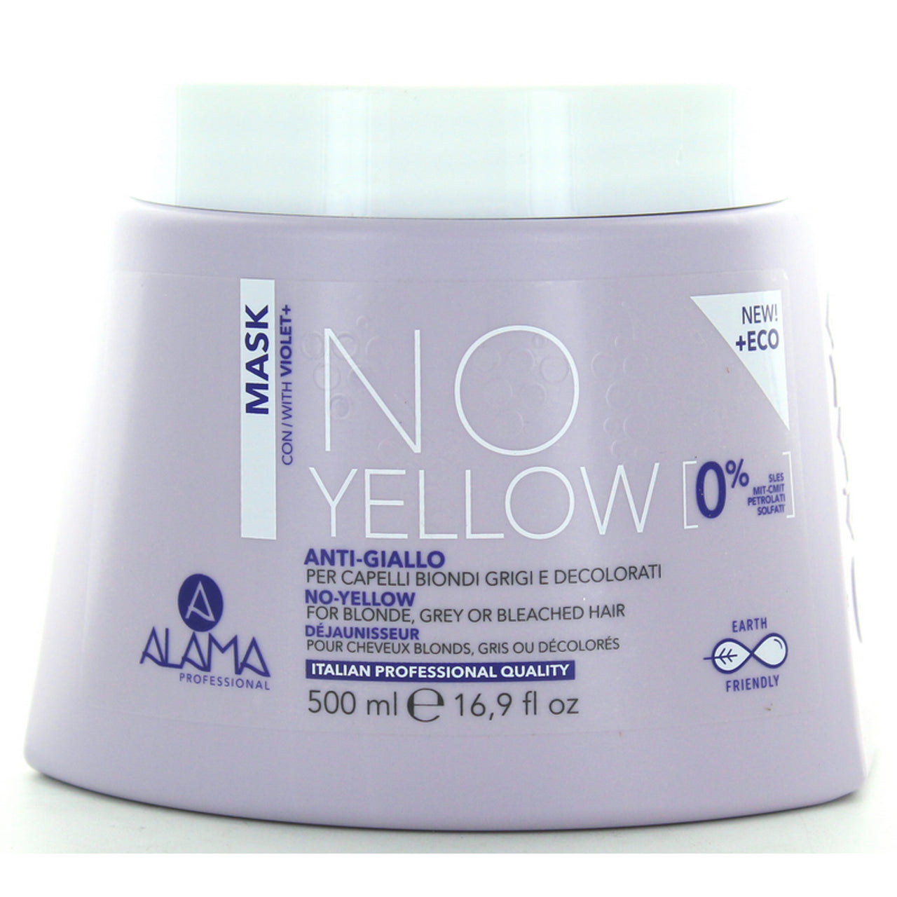 „Alama No“ geltonos šviesiaplaukės plaukų kaukė, išpilama pilka 500 ml