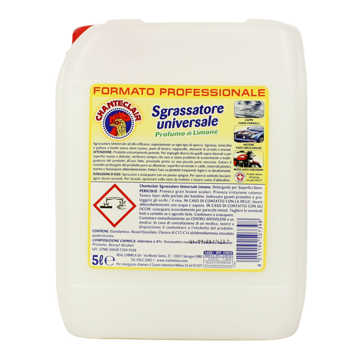 Chanteclair Sgrassatore Profumo di Limone 5 Lt Tanica Formato Professionale