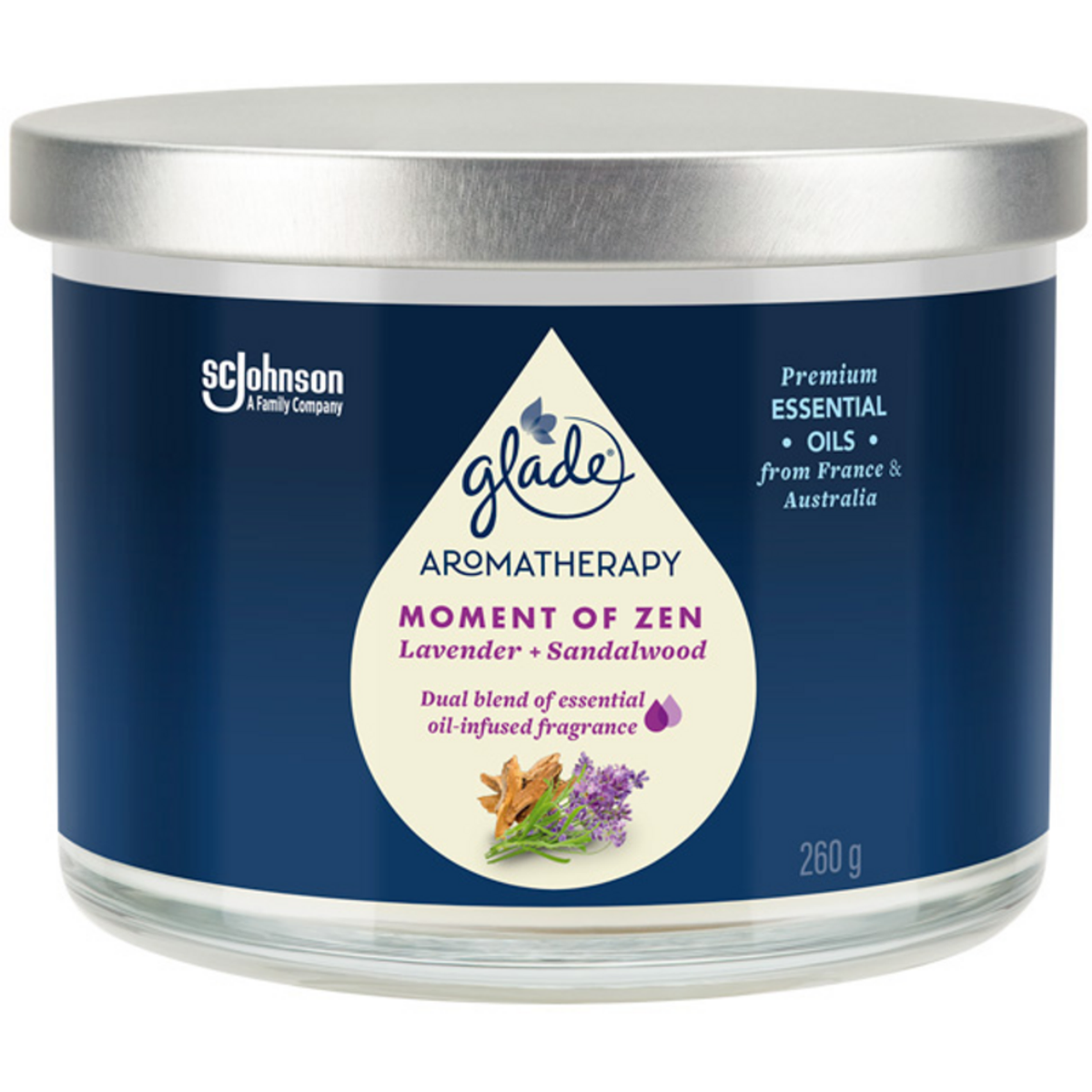 Glade Aromatherapy Lavender Candela + Sandalwood Vaso 260 Gr