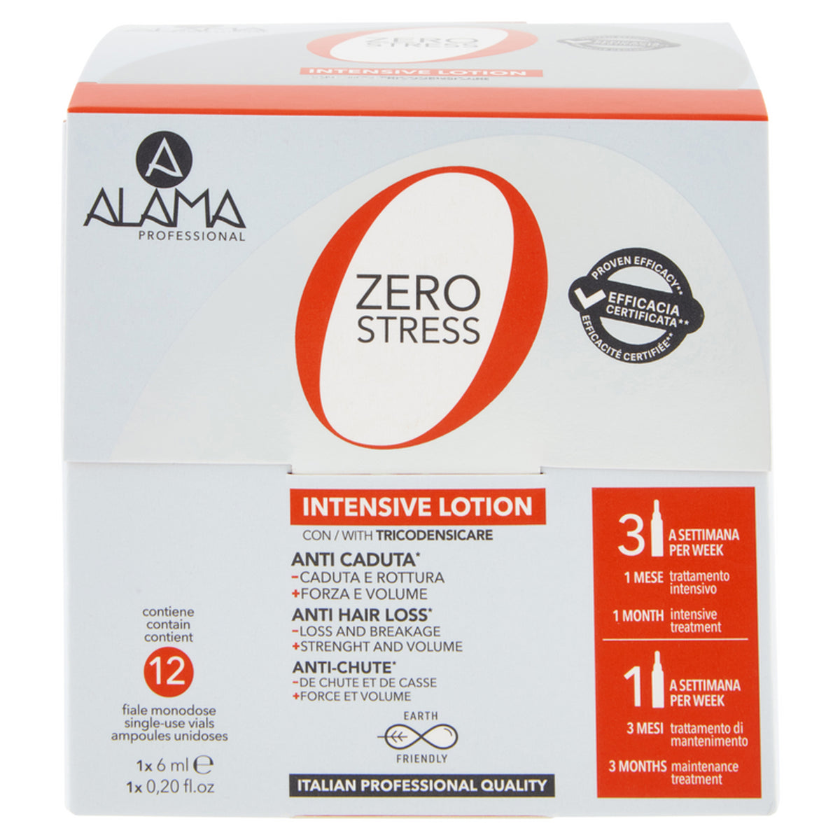 Alama Zero intensivo Lotión de estrés anti -otoño 12 Ampoules