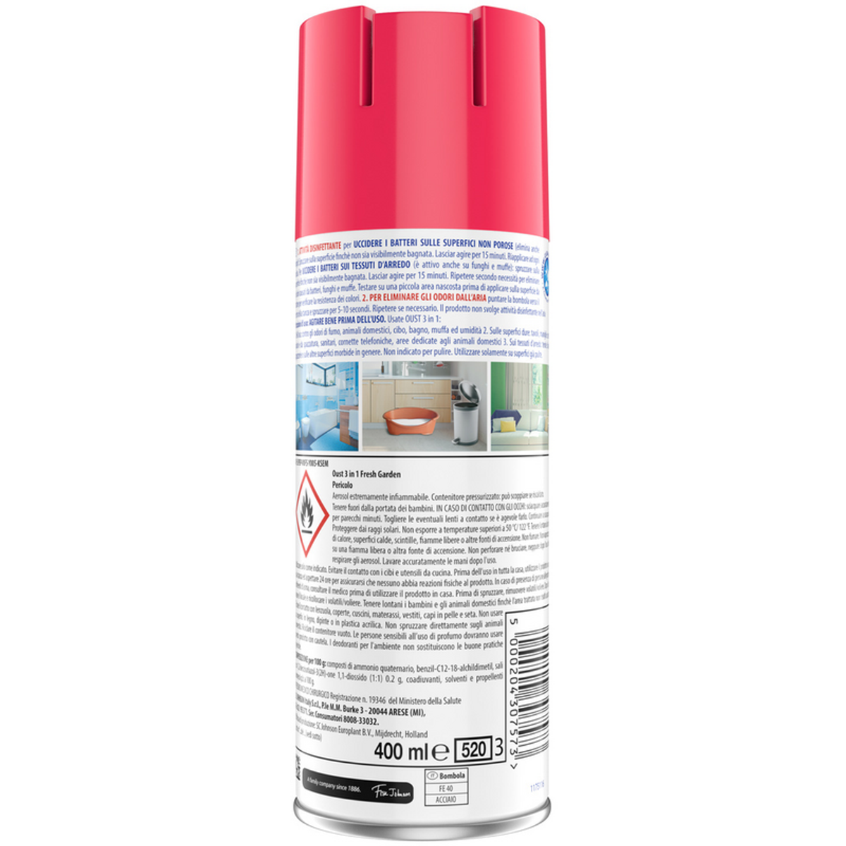 Oust 3in1 desinfectiemiddel elimineert verse tuinspray 400 ml geur