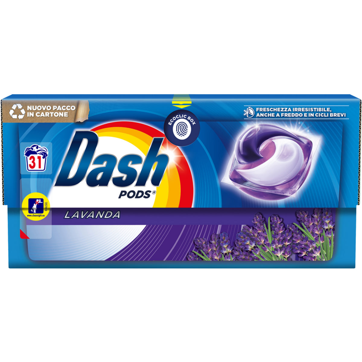 DASH PODS Lavendel tvättmedel Tvättmaskin 31 Pods ECO -on