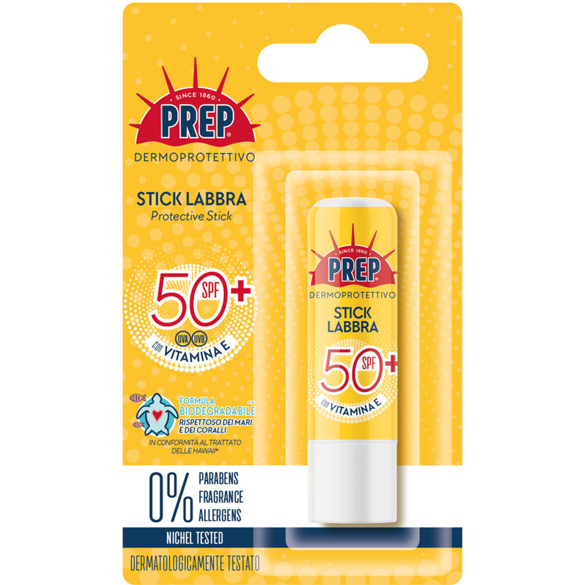 Prep Solare Stick Labbra Spf50+ Con Vitamina E