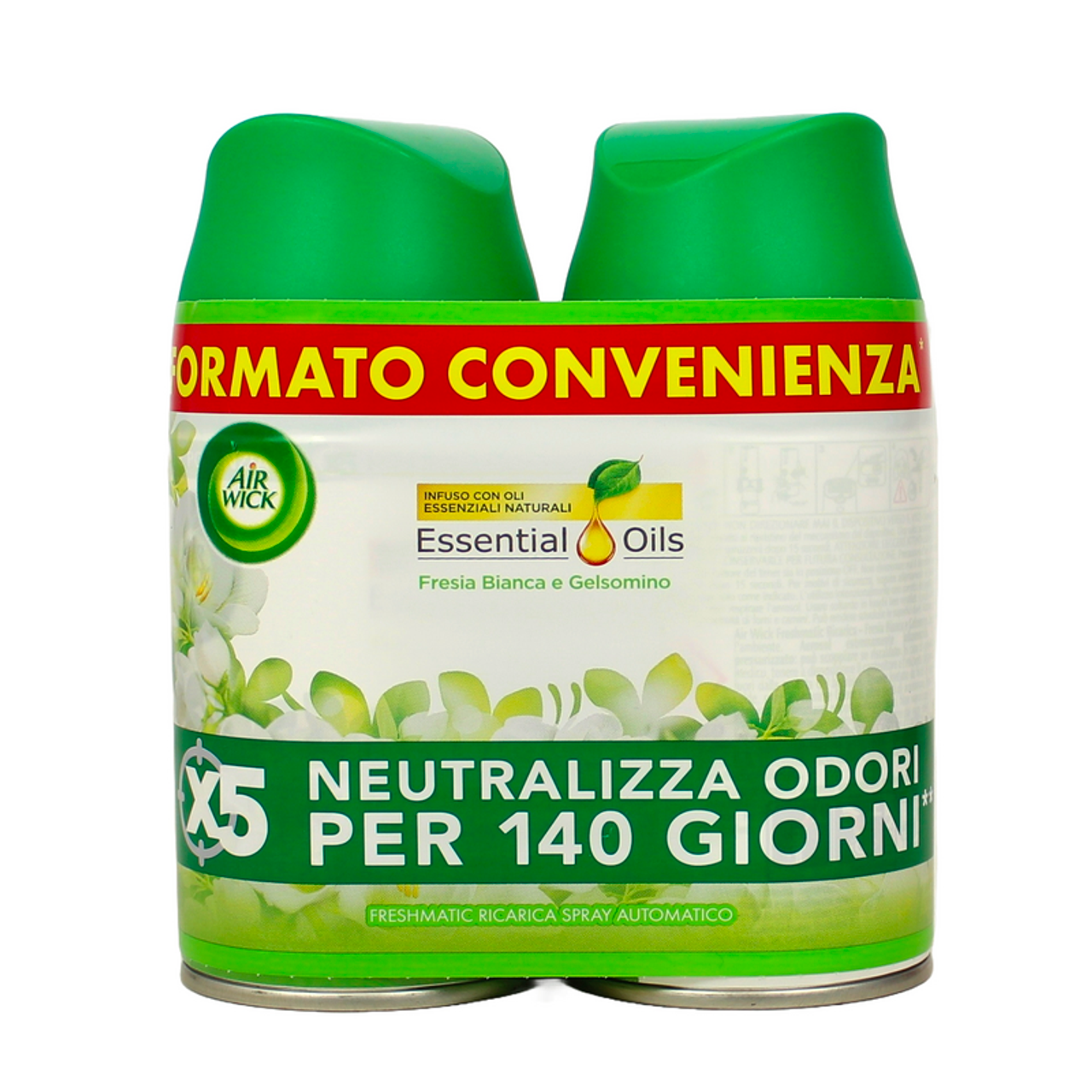 Airwick Freshmatic Spray Bipacco Reumplere 2x250 ml Freesia Albă și Iasomie