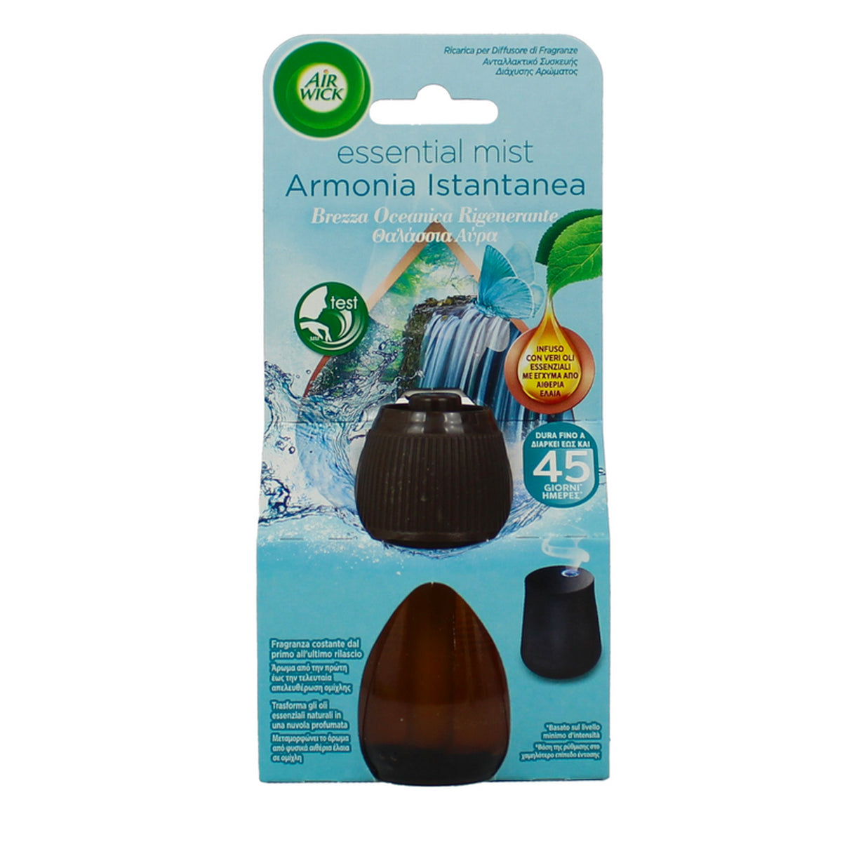 Airwick Diffusore Di Fragranze Con Olii Essenziali Ricarica 20 ml Brezza Oceanica