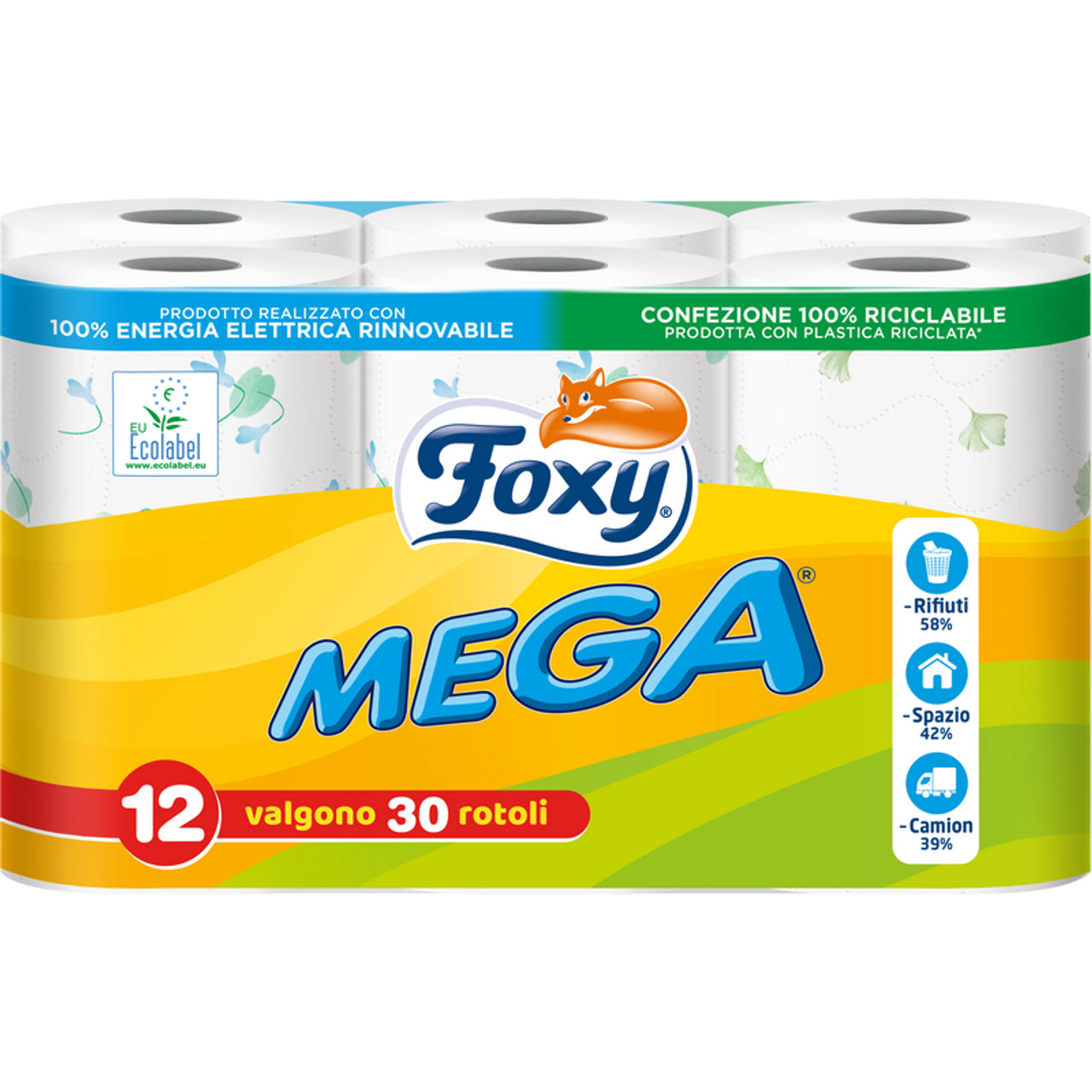 Foxy Mega Hygienic 12 Rotolons 2 Διακοσμημένα πέπλα